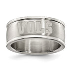 UNIV OF TENNESSEE STAINLESS STEEL LOGO BAND RING SIZE 6