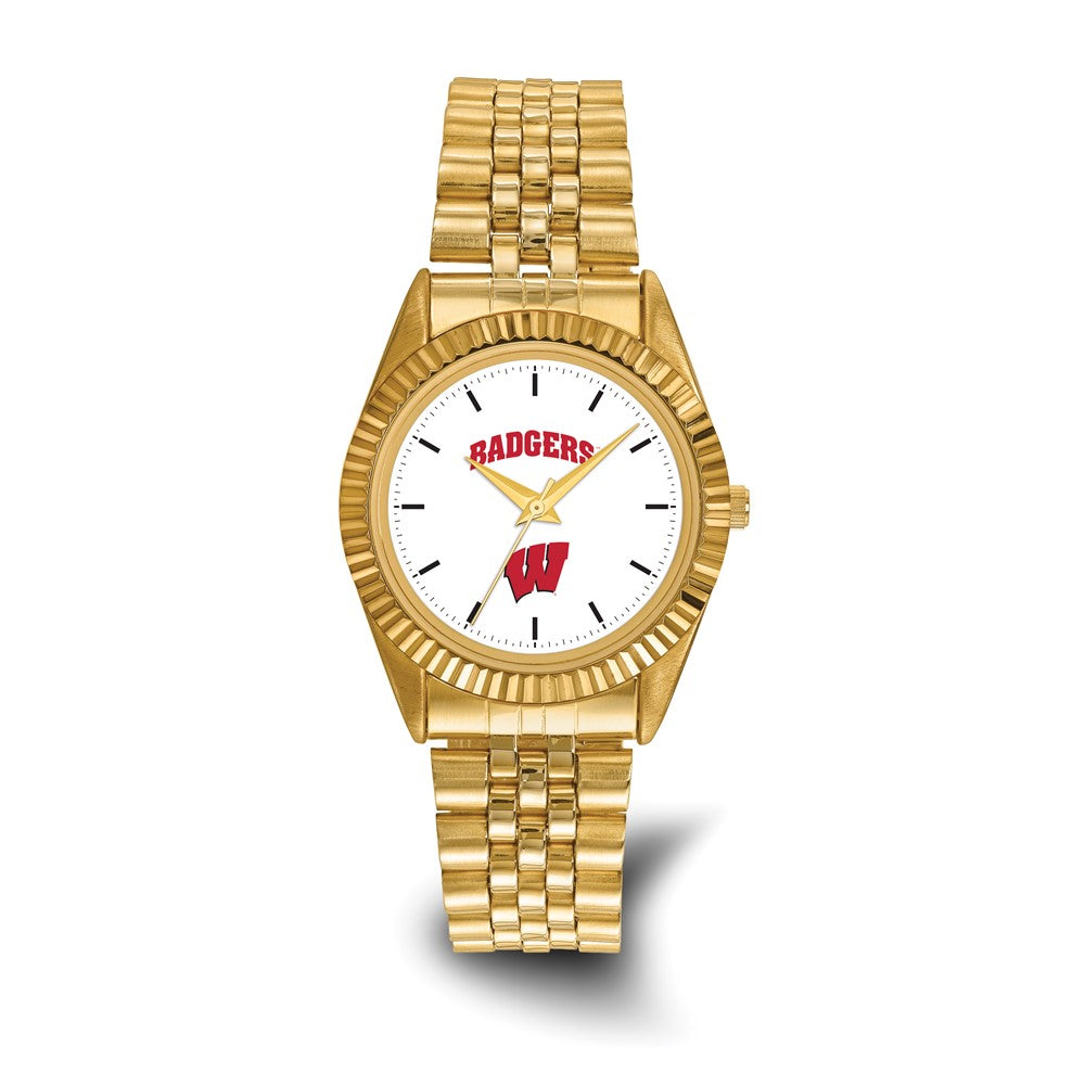LogoArt University of Wisconsin Pro Gold-tone Gents Quartz Watch