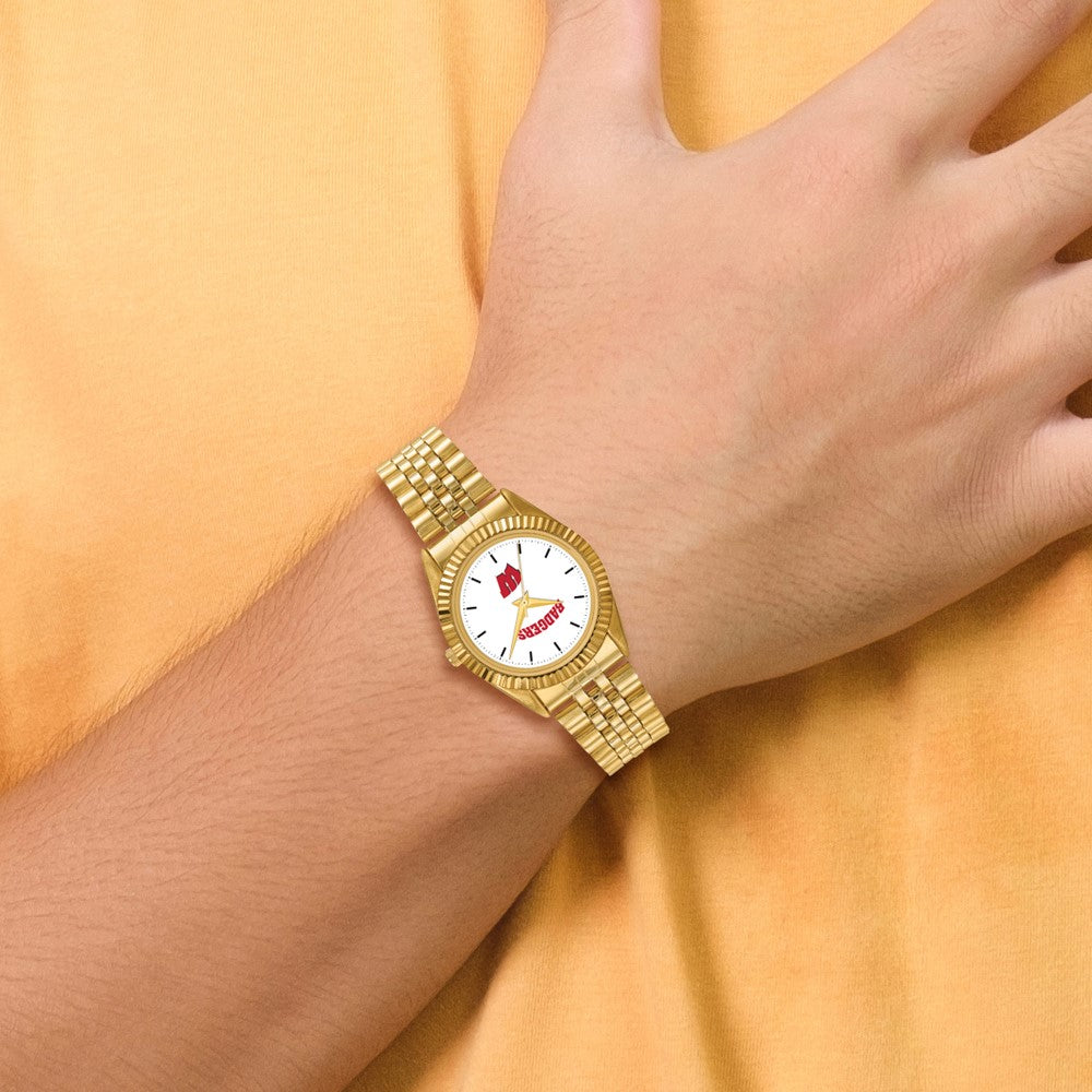 LogoArt University of Wisconsin Pro Gold-tone Gents Quartz Watch