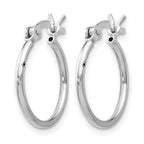 Sterling Silver Rhodium-plated Polished Hinged Hoop Earrings