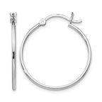 Sterling Silver Rhodium-plated Polished Hinged Hoop Earrings
