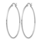 Sterling Silver Rhodium-plated Polished Hinged Hoop Earrings