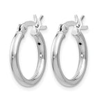 Sterling Silver Rhodium-plated Polished Hinged Hoop Earrings