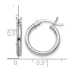 Sterling Silver Rhodium-plated Polished Hinged Hoop Earrings