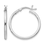 Sterling Silver Rhodium-plated Polished Hinged Hoop Earrings