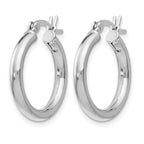 Sterling Silver Rhodium-plated Polished Hinged Hoop Earrings