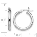 Sterling Silver Rhodium-plated Polished Hinged Hoop Earrings