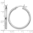Sterling Silver Rhodium-plated Polished Hinged Hoop Earrings