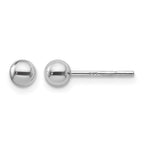 Sterling Silver Rhodium-plated 4mm Polished Ball Post Earrings