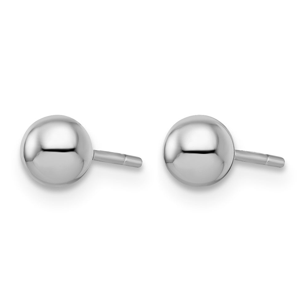 Sterling Silver Rhodium-plated 5mm Polished Ball Post Earrings
