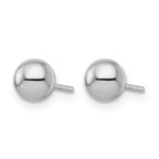 Sterling Silver RH-plated 6mm Polished Ball Post Earrings