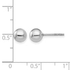 Sterling Silver RH-plated 6mm Polished Ball Post Earrings