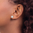 Sterling Silver RH-plated 7mm Polished Ball Post Earrings