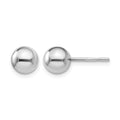 Sterling Silver RH-plated 7mm Polished Ball Post Earrings