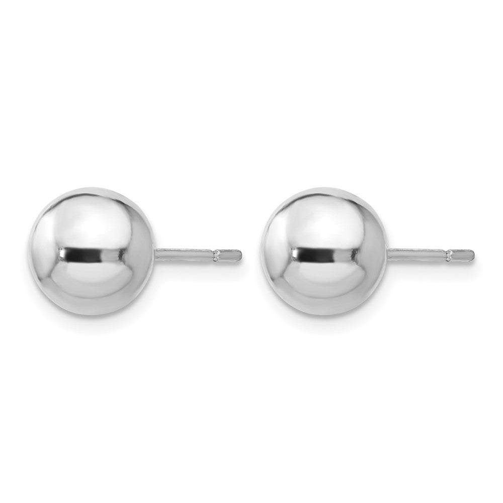 Sterling Silver RH-plated 8mm Polished Ball Post Earrings