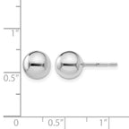 Sterling Silver RH-plated 8mm Polished Ball Post Earrings