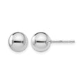Sterling Silver RH-plated 8mm Polished Ball Post Earrings