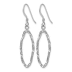 Sterling Silver Rhodium-plated D/C Shepherd Hook Dangle Earrings