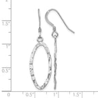 Sterling Silver Rhodium-plated D/C Shepherd Hook Dangle Earrings