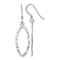 Sterling Silver Rhodium-plated D/C Shepherd Hook Dangle Earrings