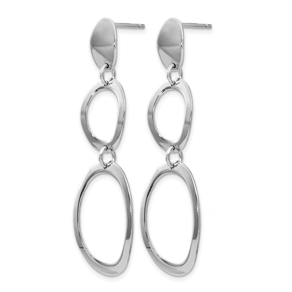 Sterling Silver Rhodium-plated Polished Post Dangle Earrings