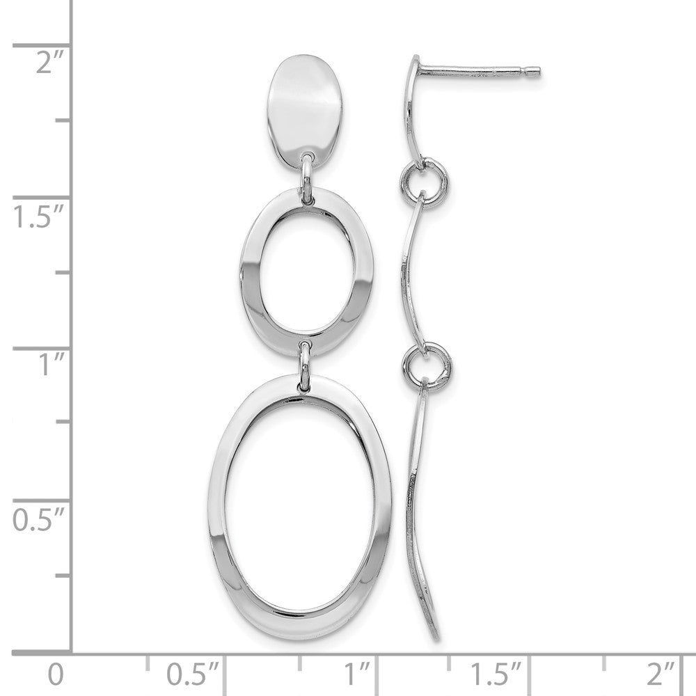 Sterling Silver Rhodium-plated Polished Post Dangle Earrings
