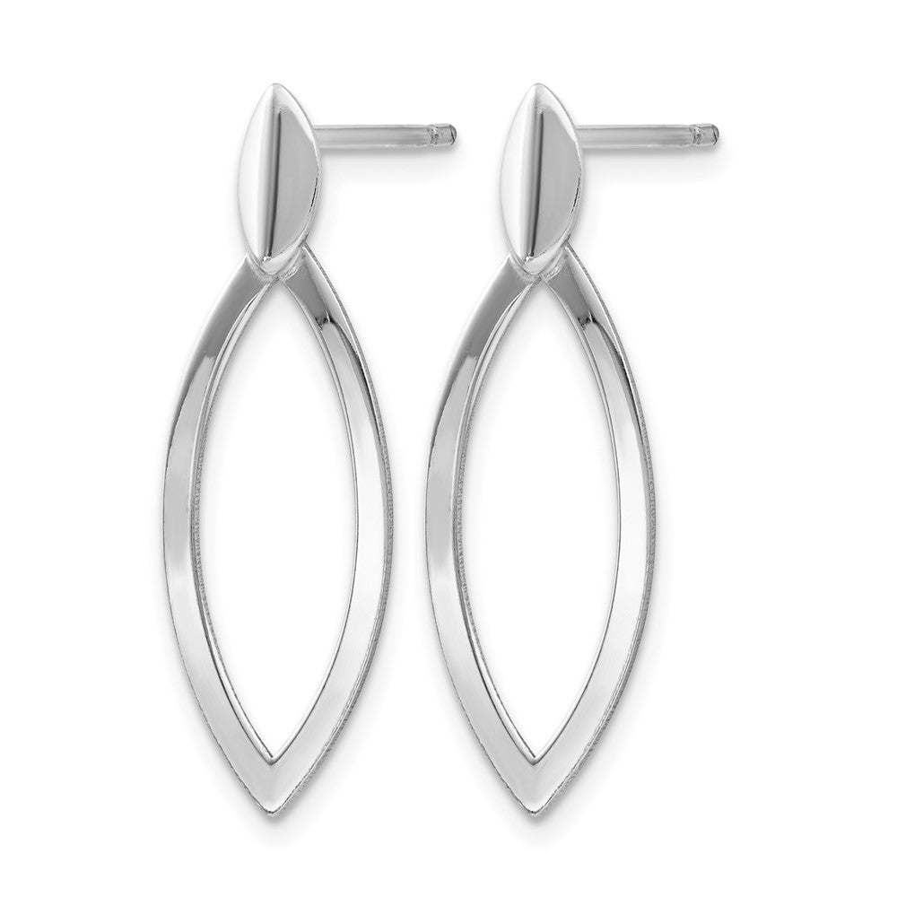 Sterling Silver Rhodium-plated Polished Post Dangle Earrings