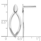 Sterling Silver Rhodium-plated Polished Post Dangle Earrings