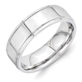 Vitalium Polished 7mm Ridged Edge Flat Band