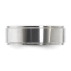 Vitalium Polished Ridged Edge Flat 8mm Band