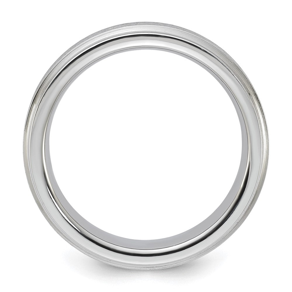 Vitalium Grain Finish Center Ridged Edge Flat 6mm Band