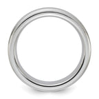 Vitalium Grain Finish Center Ridged Edge Flat 6mm Band