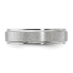 Vitalium Grain Finish Center Ridged Edge Flat 6mm Band