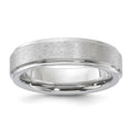 Vitalium Grain Finish Center Ridged Edge Flat 6mm Band