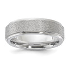 Vitalium Grain Finish Center 7mm Ridged Edge Flat Band