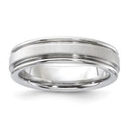 Vitalium Satin Finish Center Rounded Edge 6mm Band