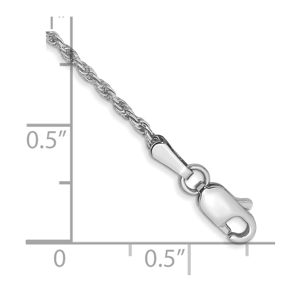 14K White Gold 1.3mm Diamond-cut Machine Made Rope with Lobster Clasp Chain Chain