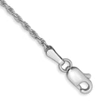 14K White Gold 1.3mm Diamond-cut Machine Made Rope with Lobster Clasp Chain Chain