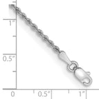 14K White Gold 2mm Regular Rope with Lobster Clasp Chain