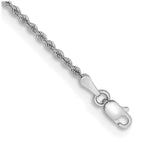 14K White Gold 2mm Regular Rope with Lobster Clasp Chain