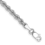 14K White Gold 3mm Regular Rope with Lobster Clasp Chain