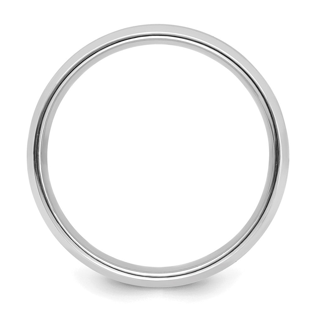 14k White Gold 6mm Standard Weight Comfort Fit Brushed Satin with Polished Beveled Edge Wedding Band