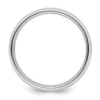 14k White Gold 6mm Standard Weight Comfort Fit Brushed Satin with Polished Beveled Edge Wedding Band