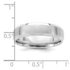 14k White Gold 6mm Heavyweight Comfort Fit Brushed Satin with Polished Beveled Edge Wedding Band