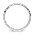 14k White Gold 6mm Standard Weight Comfort Fit Brushed Satin/Polished Stepped Edge Wedding Band