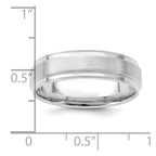 14k White Gold 6mm Standard Weight Comfort Fit Brushed Satin Fancy Wedding Band