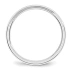 14k White Gold 3mm Beveled Edge Comfort Fit Wedding Band