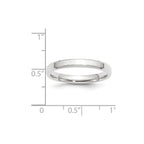 14k White Gold 3mm Beveled Edge Comfort Fit Wedding Band
