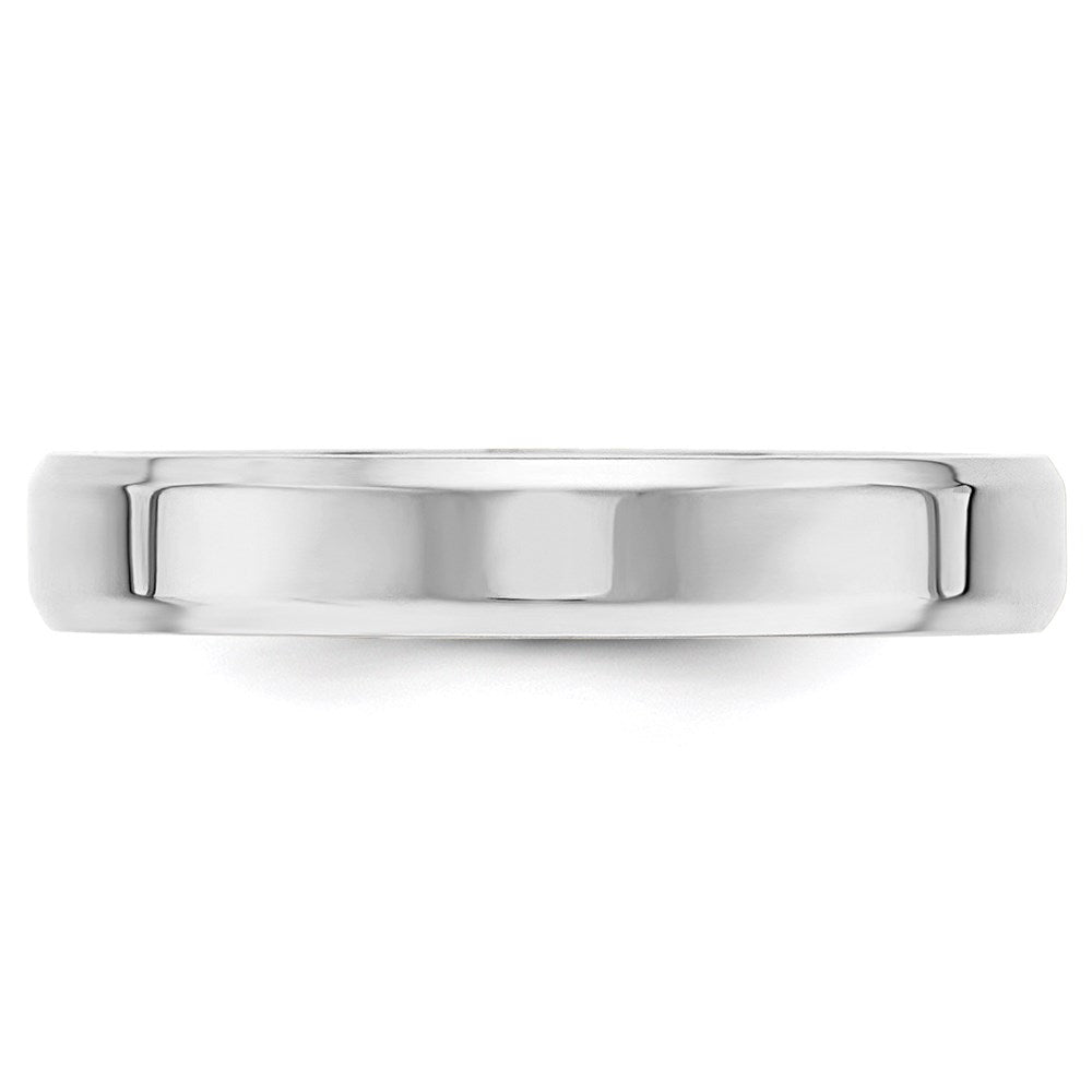 10k White Gold 4mm Beveled Edge Comfort Fit Wedding Band