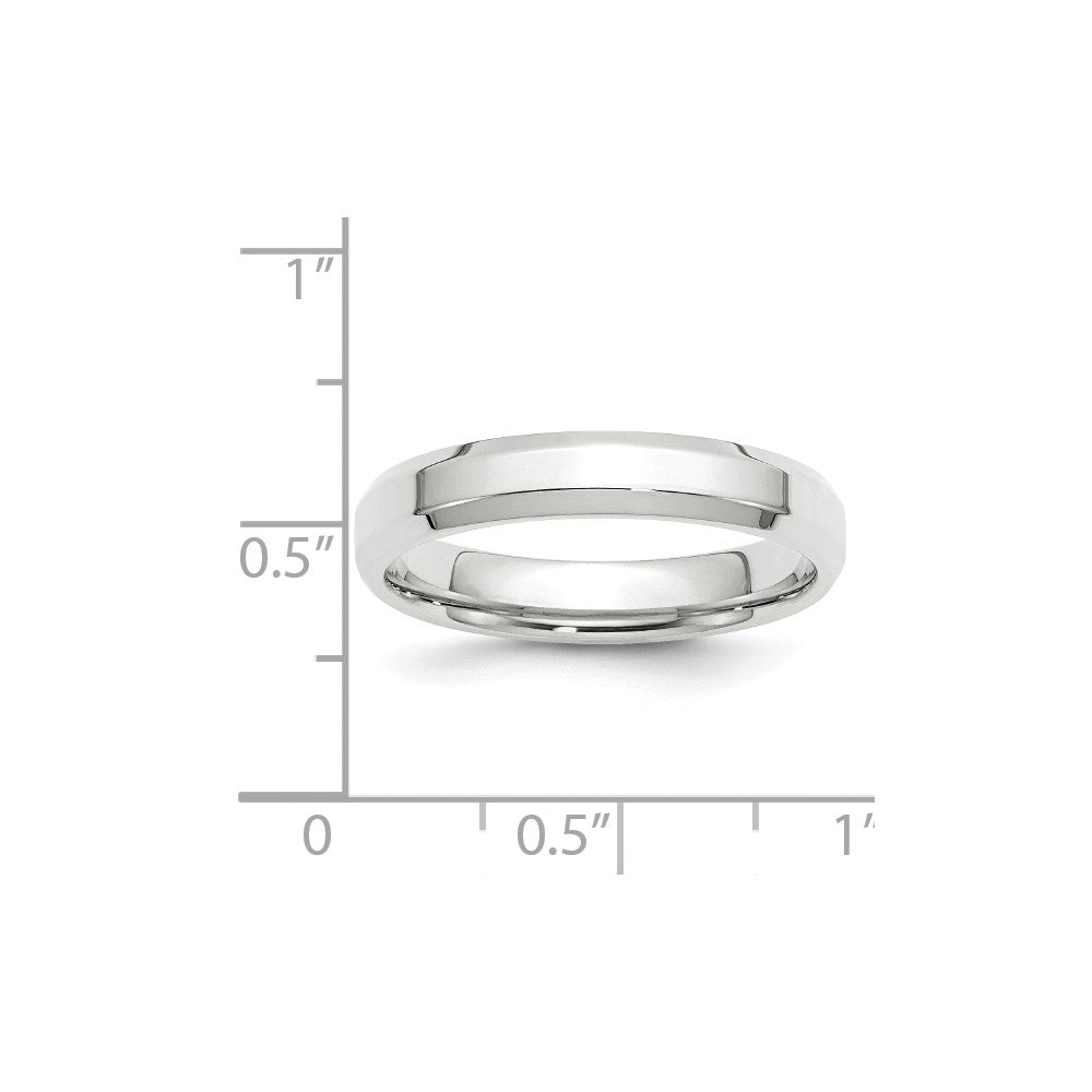 10k White Gold 4mm Beveled Edge Comfort Fit Wedding Band
